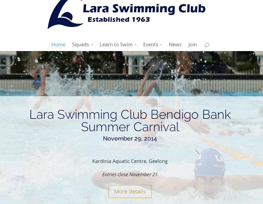 Website Update for Lara Swimming Club